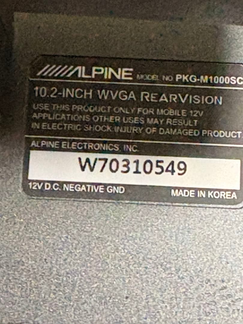 ALPINE アルパイン 10.2インチPKG-M1000SC