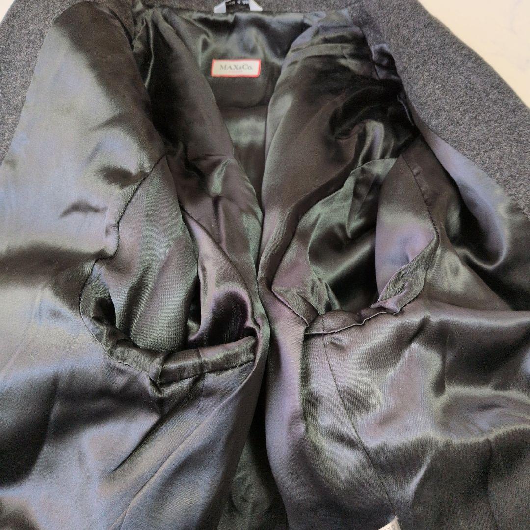 MAX&Co. ロングコート チェスター ダブル アンゴラ ウール グレー 38