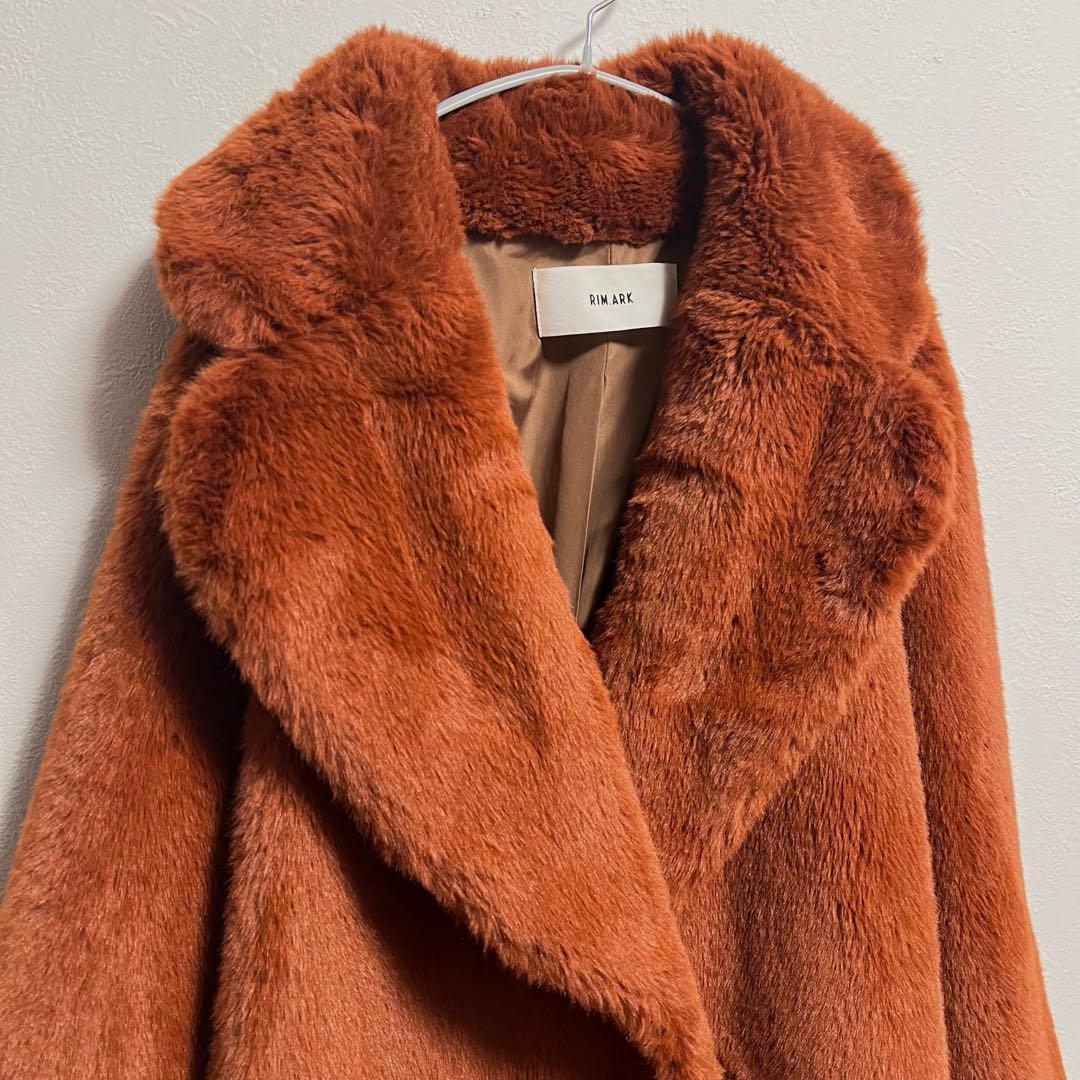 rim.arkドルマンスリーブファーコート オレンジ