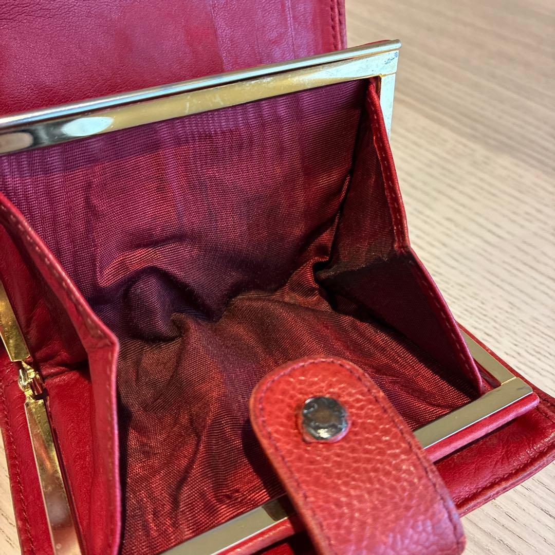 シャネル がま口 財布　赤 ココマーク 二つ折り 正規品