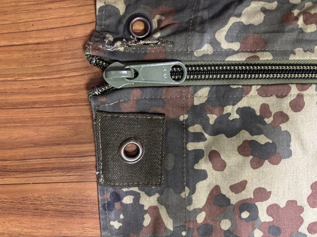 【美品】ドイツ軍幕2枚　YKKジッパー加工　フレクターカモ