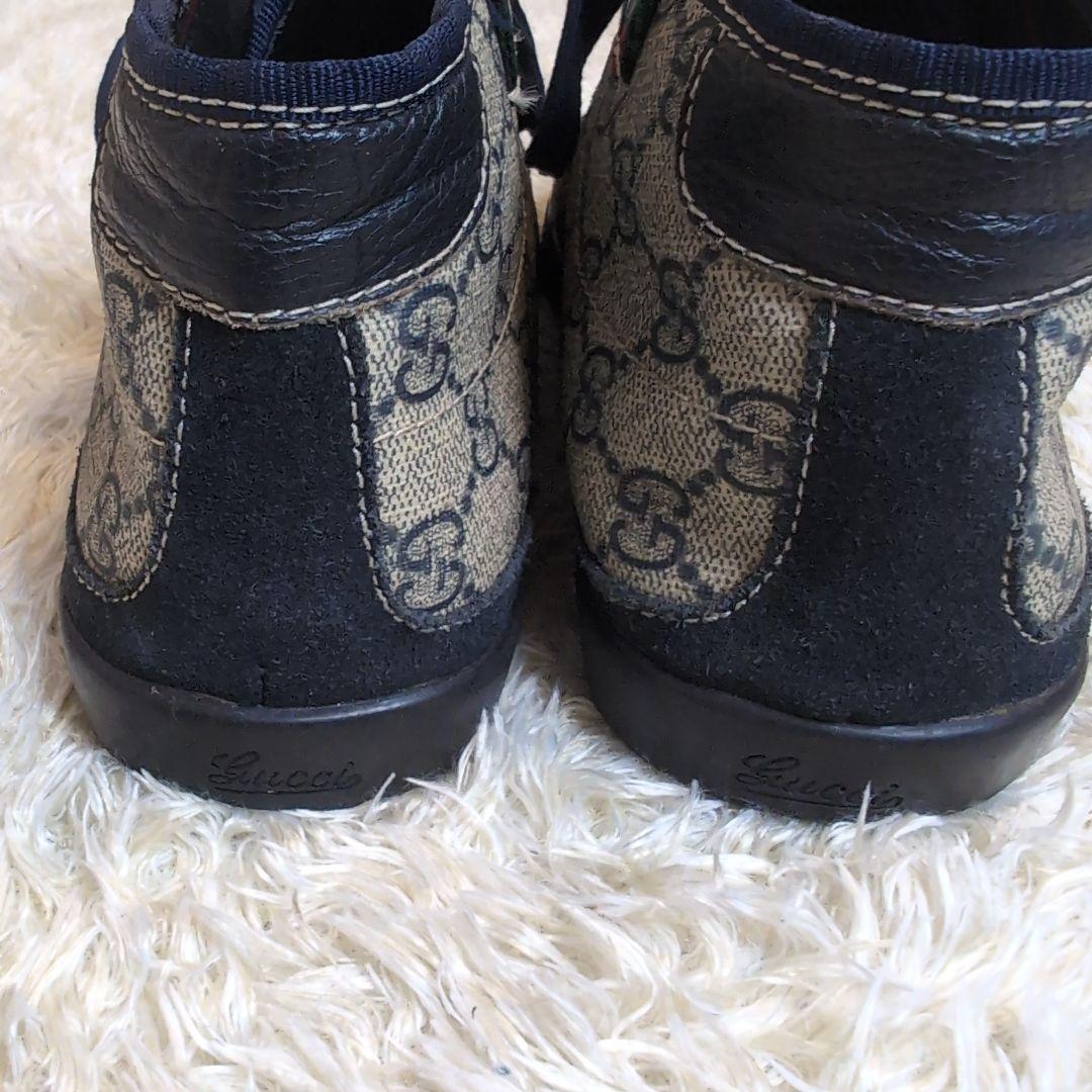 GUCCI グッチ シェリーライン GG ハイカットスニーカー ネイビー 38