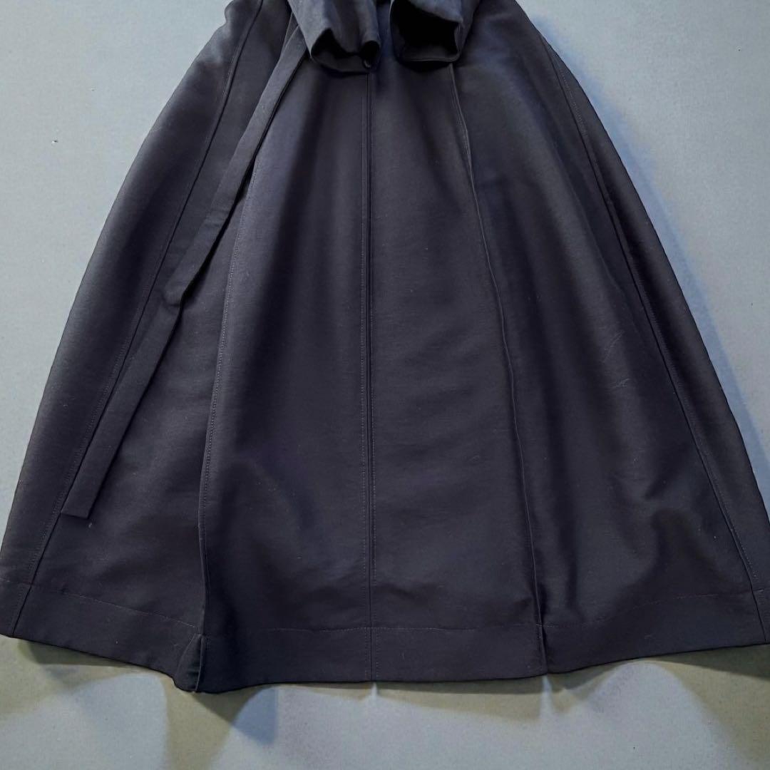 ESTNATION/エストネーション ダブルクロスVネックワンピース　紺　長袖