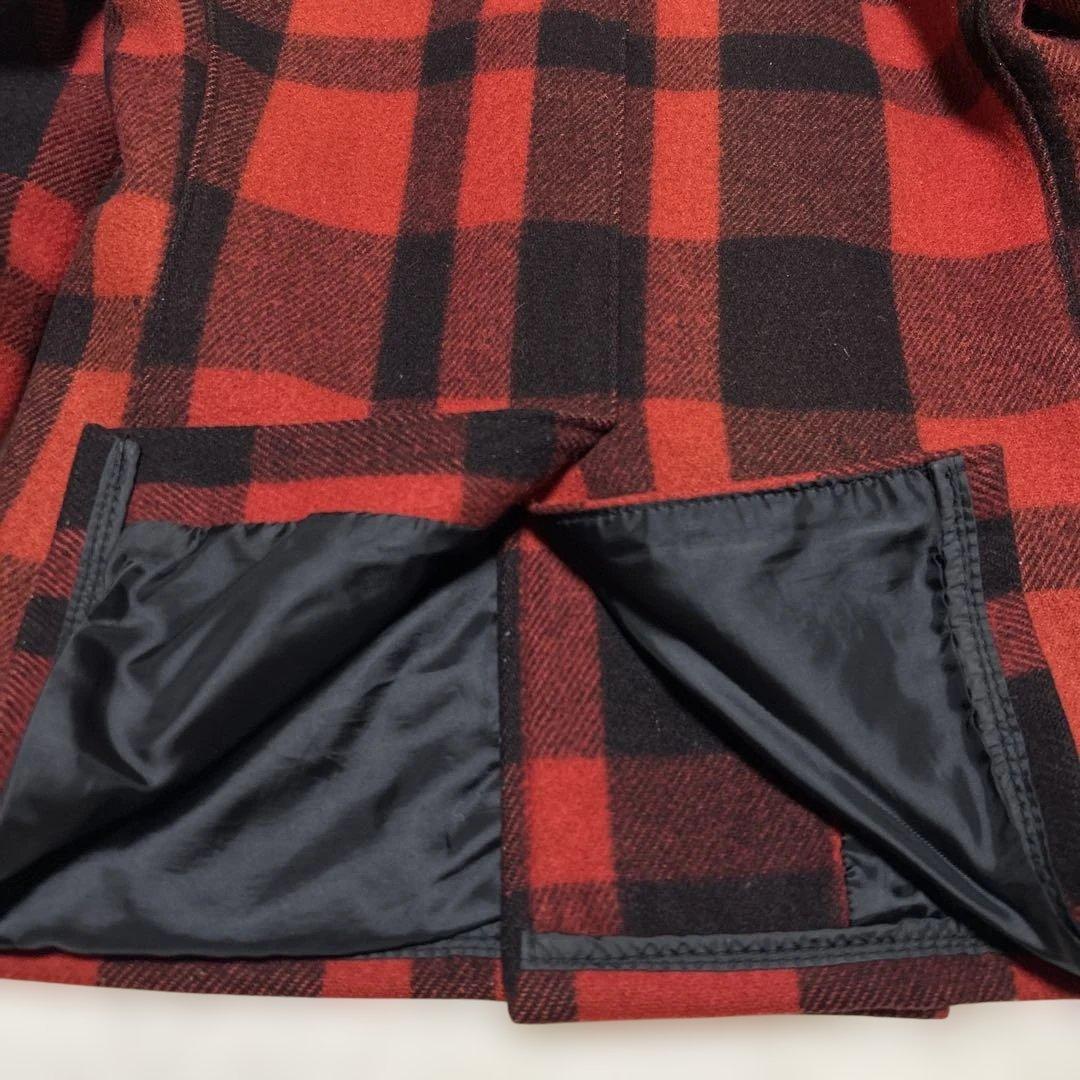 美品 USA製 schottショット 740N Pコート チェック柄 赤黒 38
