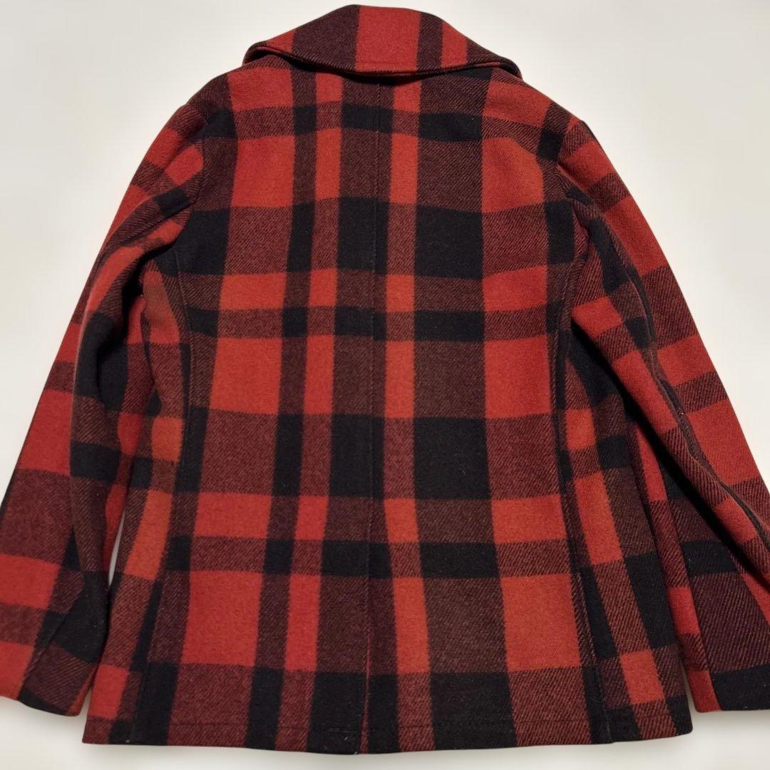 美品 USA製 schottショット 740N Pコート チェック柄 赤黒 38
