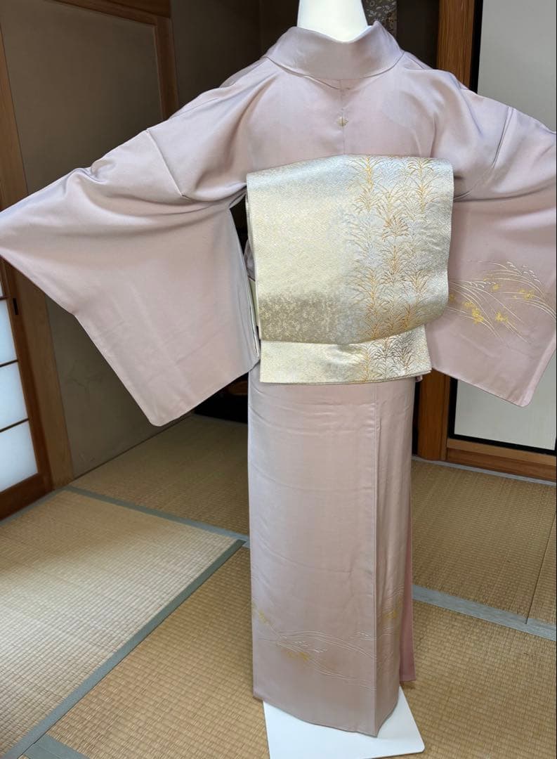 フォーマル4点フルセット 正絹訪問着　袋帯　帯締め帯揚げ