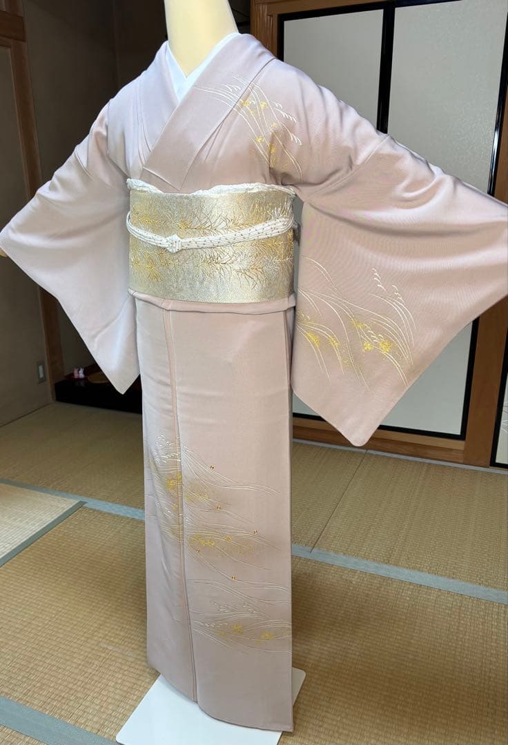 フォーマル4点フルセット 正絹訪問着　袋帯　帯締め帯揚げ