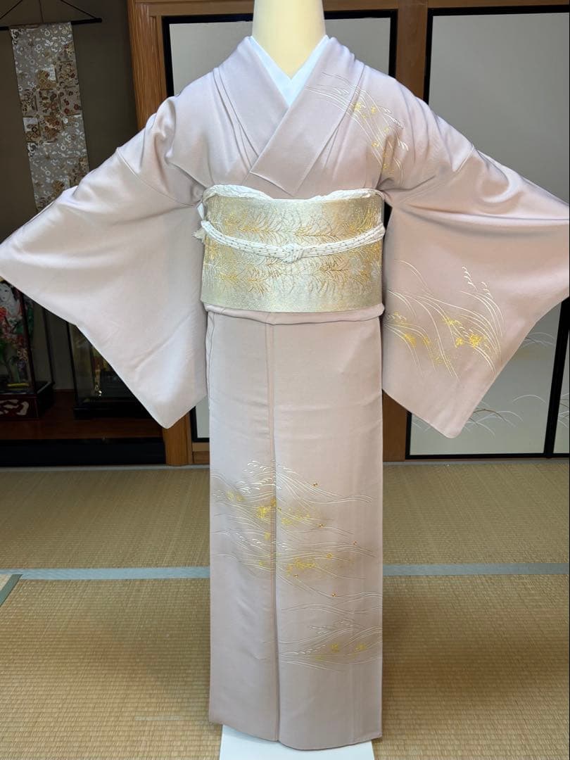 フォーマル4点フルセット 正絹訪問着　袋帯　帯締め帯揚げ