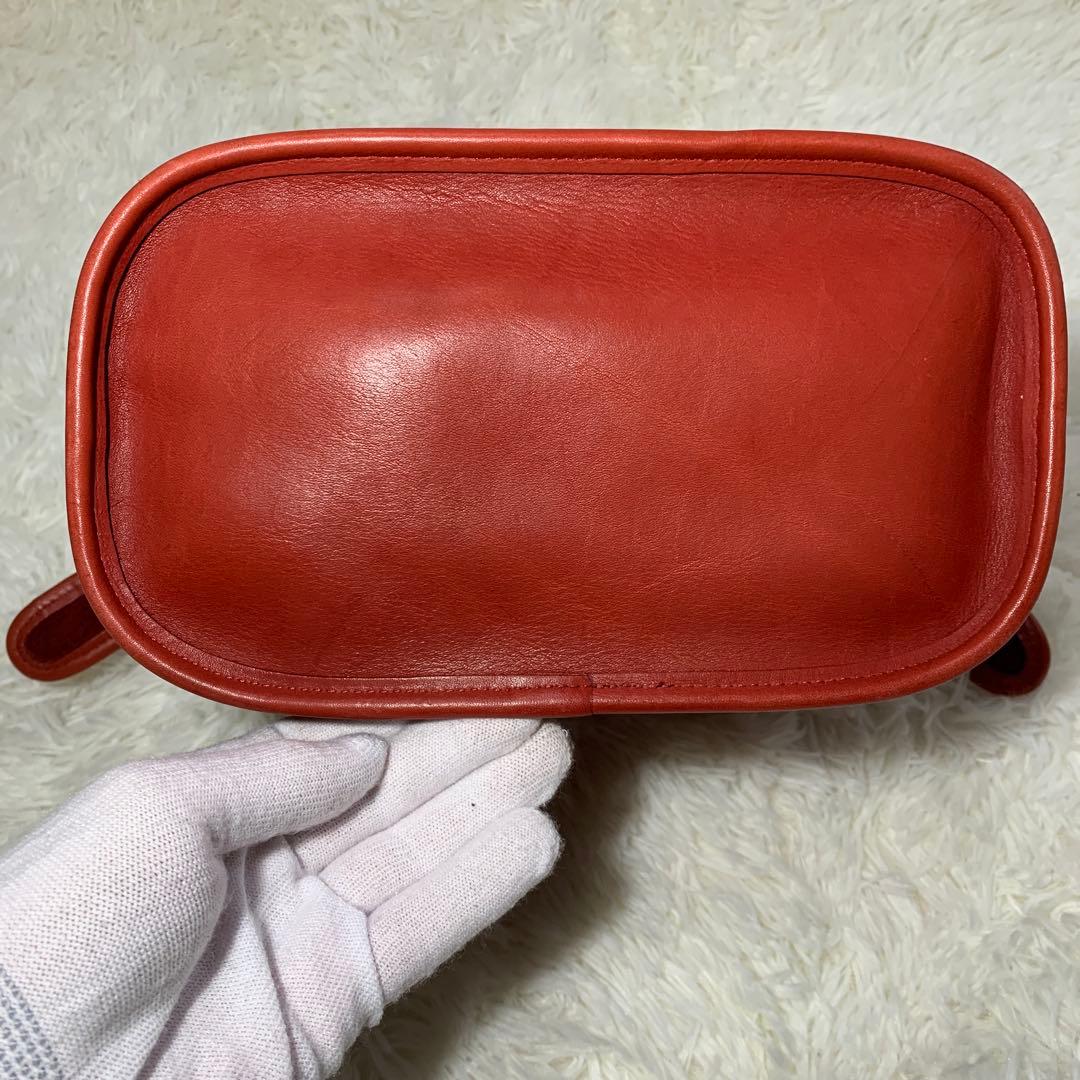 オールドコーチ ショルダーバッグ 9952 巾着型 レッド レザー 本革