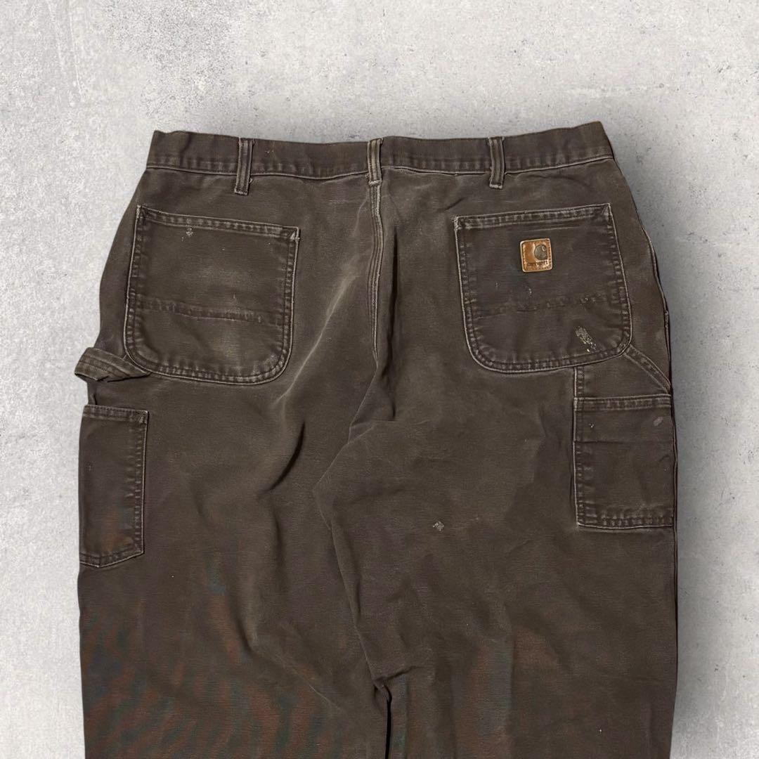 【カーハート】ペインターパンツ　ワークパンツ　茶色　40×30 極太　人気　j