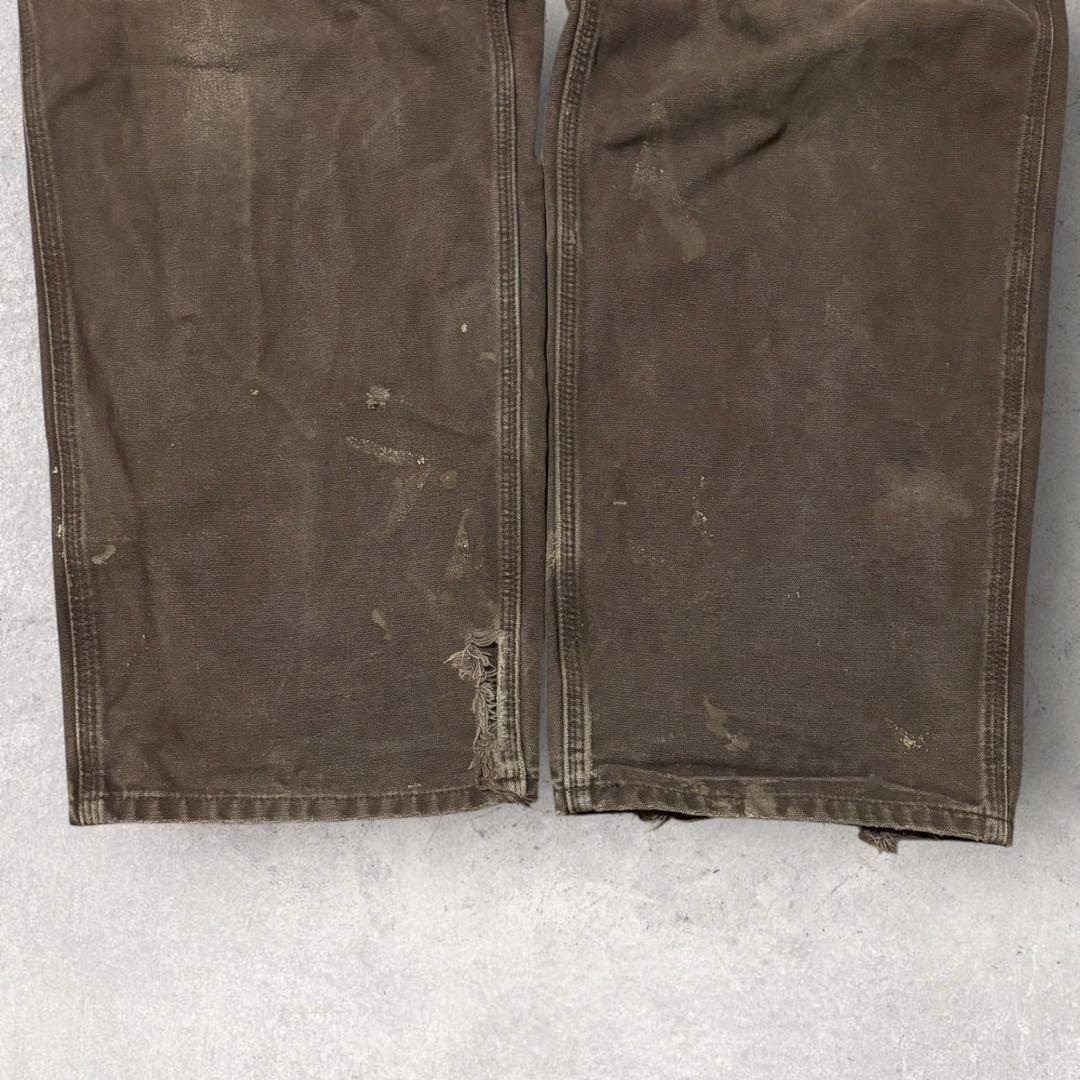 【カーハート】ペインターパンツ　ワークパンツ　茶色　40×30 極太　人気　j