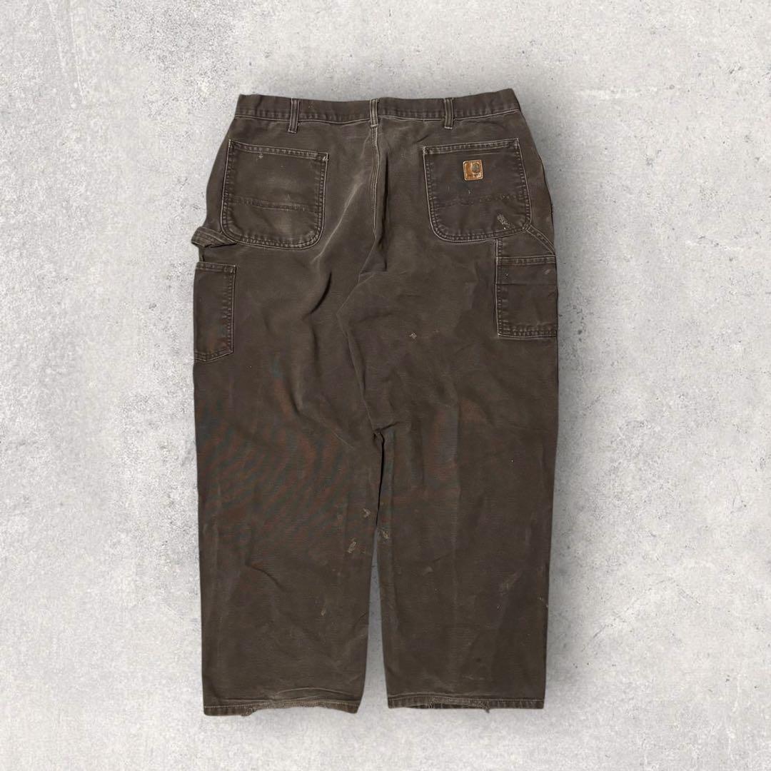【カーハート】ペインターパンツ　ワークパンツ　茶色　40×30 極太　人気　j