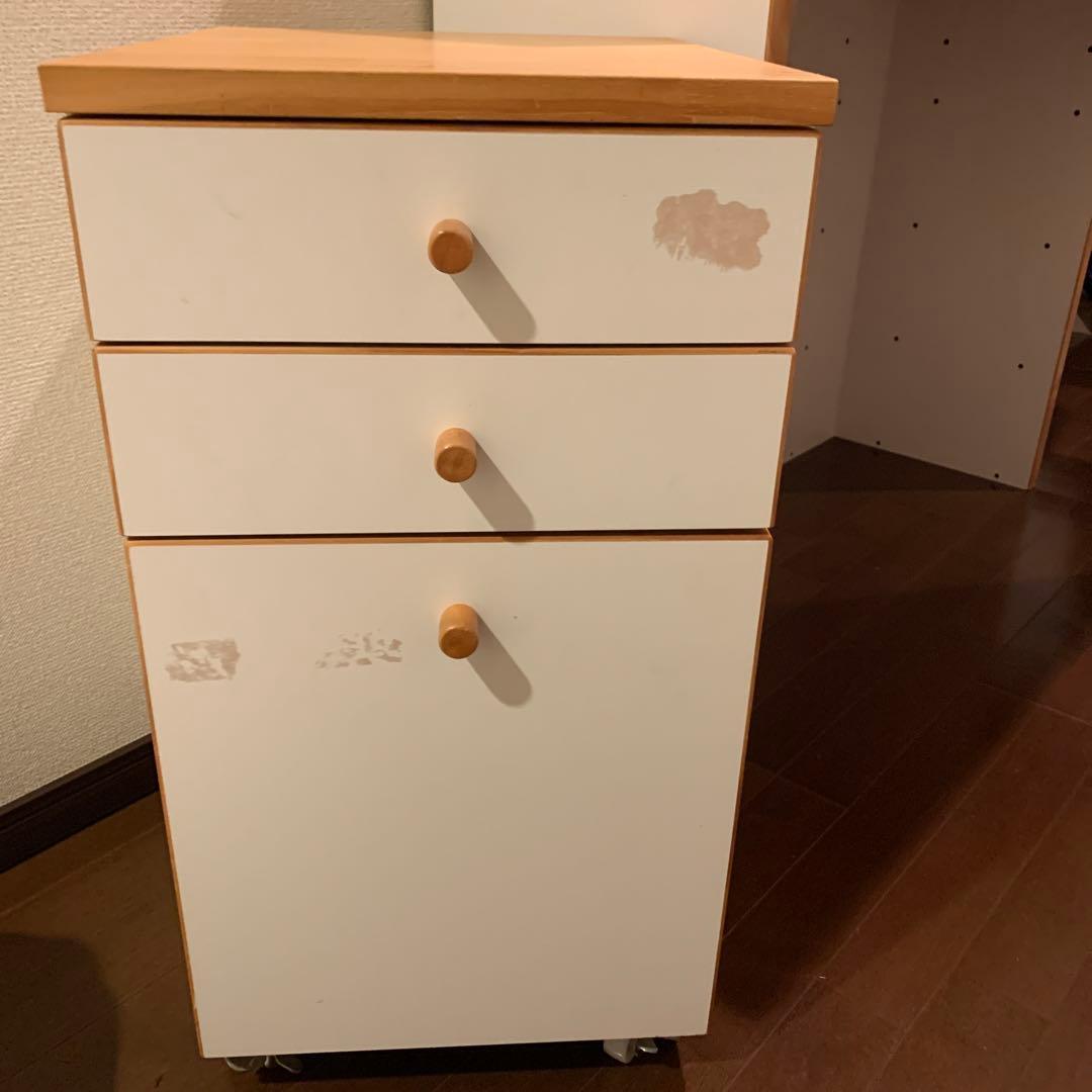 はなお☆モモナチュラル　ホワイト 木製 チェスト 3引き出し