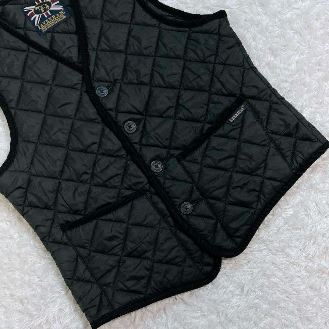 【美品】 ラベンハム キルティングベスト S 黒 36 イギリス製 希少モデル