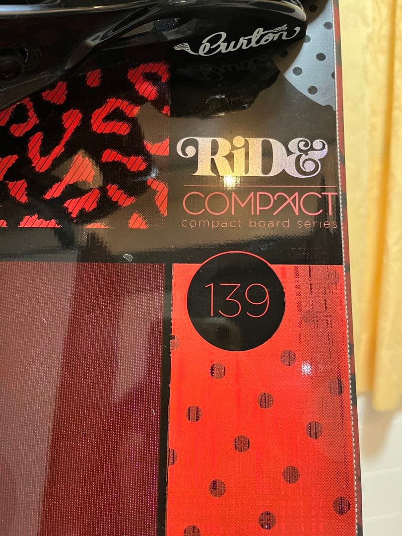 RIDEスノーボード板　BURTONバインディング・持ち運びカバー付き
