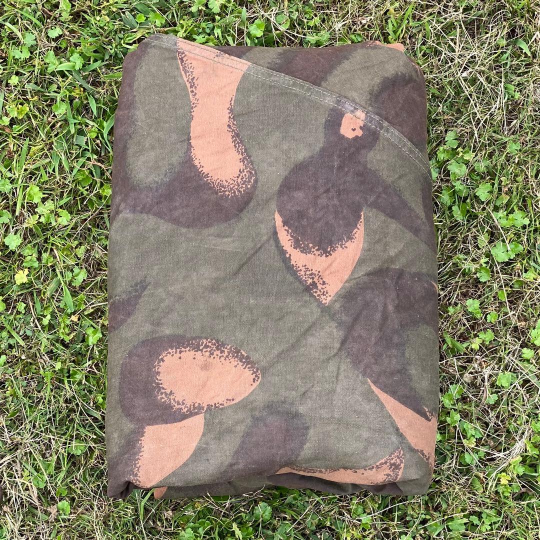 【破れ大】ハンガリー軍　軍幕　ポンチョ　１枚⑤　 ハリケーンカモ　 ミリタリー