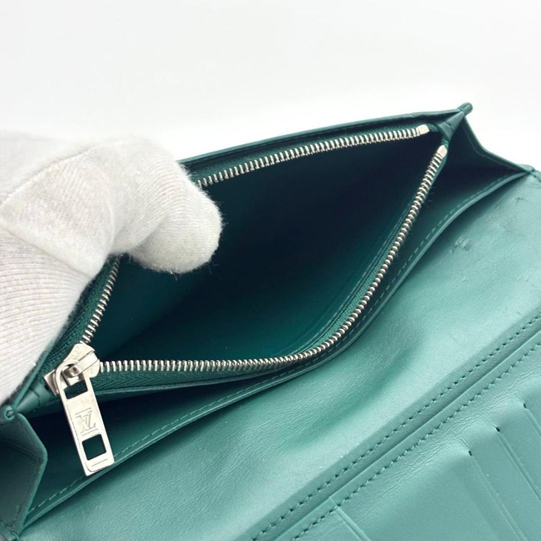 【現行 未使用に近い】ルイヴィトン アエログラム ポルトフォイユブラザ グリーン