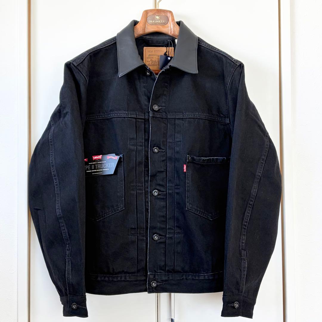 Levi’s　2nd　セカンド　トラッカー ジャケット　レザー　デニム　黒　M