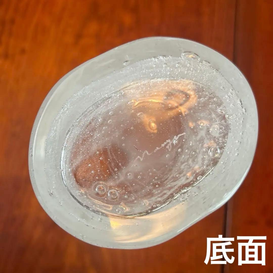 新品◆67 荒川尚也　オーバル花器　大　アワガラス　ストライプ　晴耕社ガラス工房