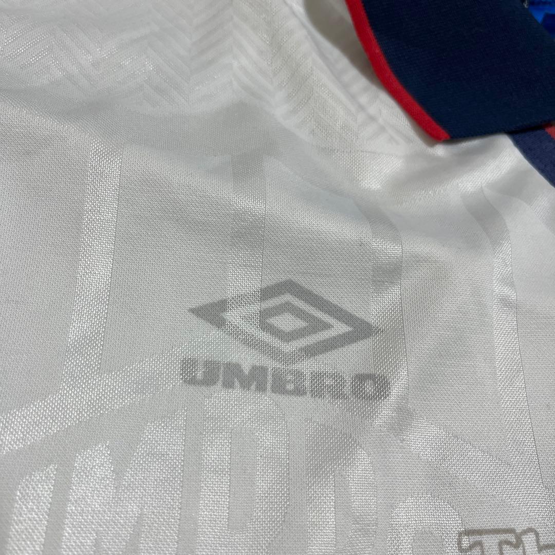 90s UMBRO ゲームシャツ 長袖　襟付き 透かし　イングランド　XL