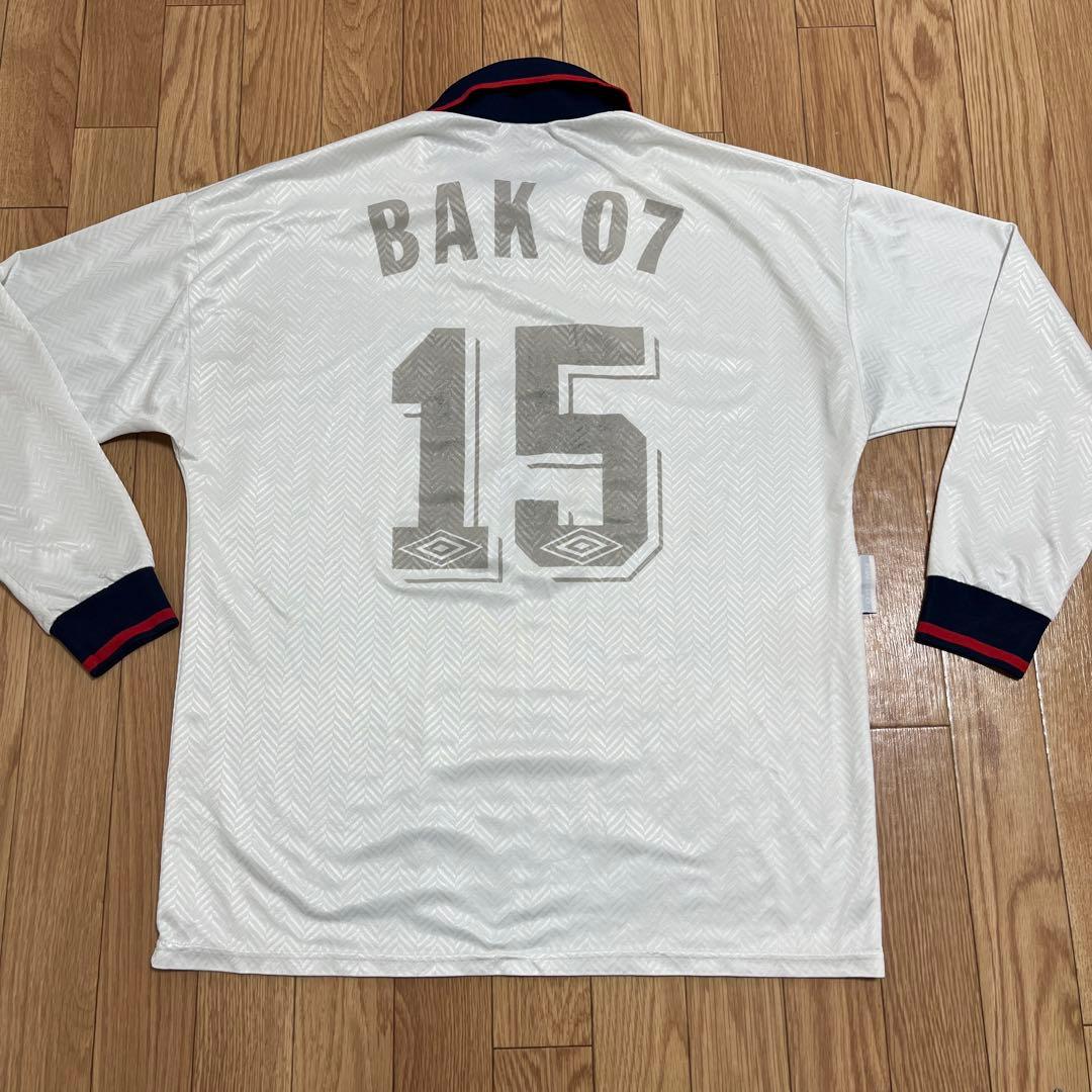 90s UMBRO ゲームシャツ 長袖　襟付き 透かし　イングランド　XL