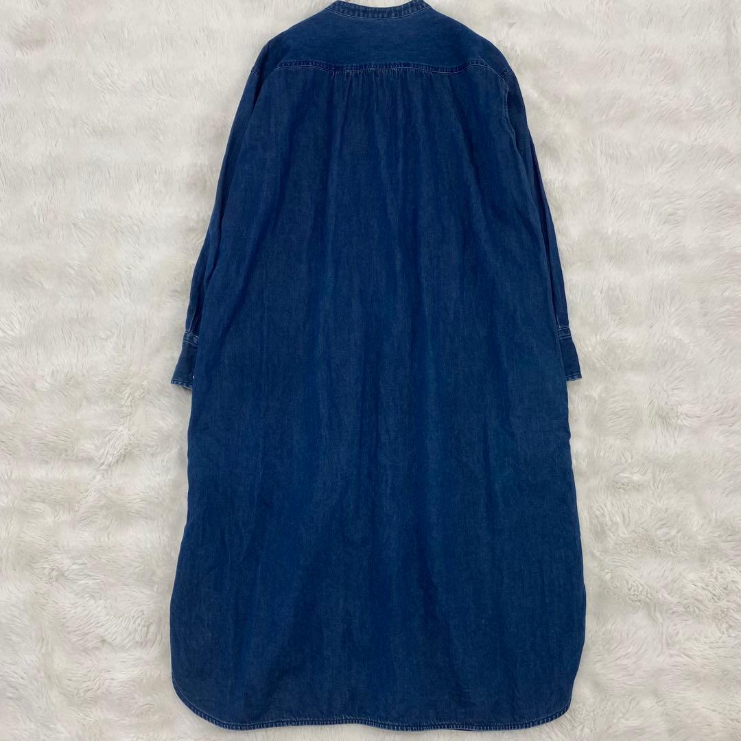 【ハニハニ様】23区 デニム 長袖 ワンピース バンドカラー 40 ソフトデニム