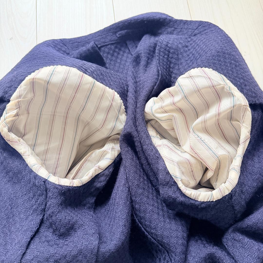 美品✨ラルディーニ　ニットジャケット　ハニカム織　ウール　ブートニエール