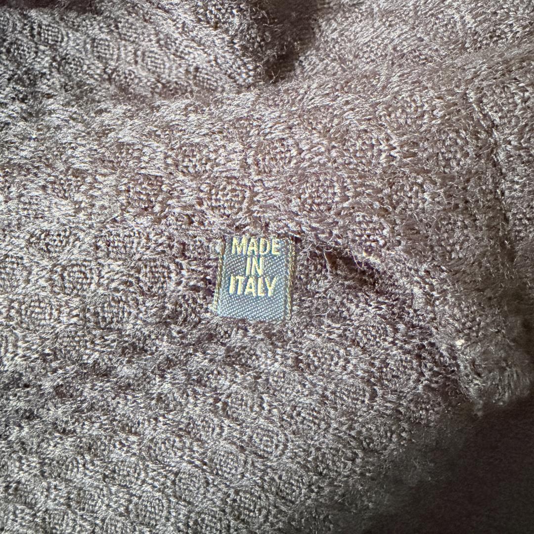 美品✨ラルディーニ　ニットジャケット　ハニカム織　ウール　ブートニエール