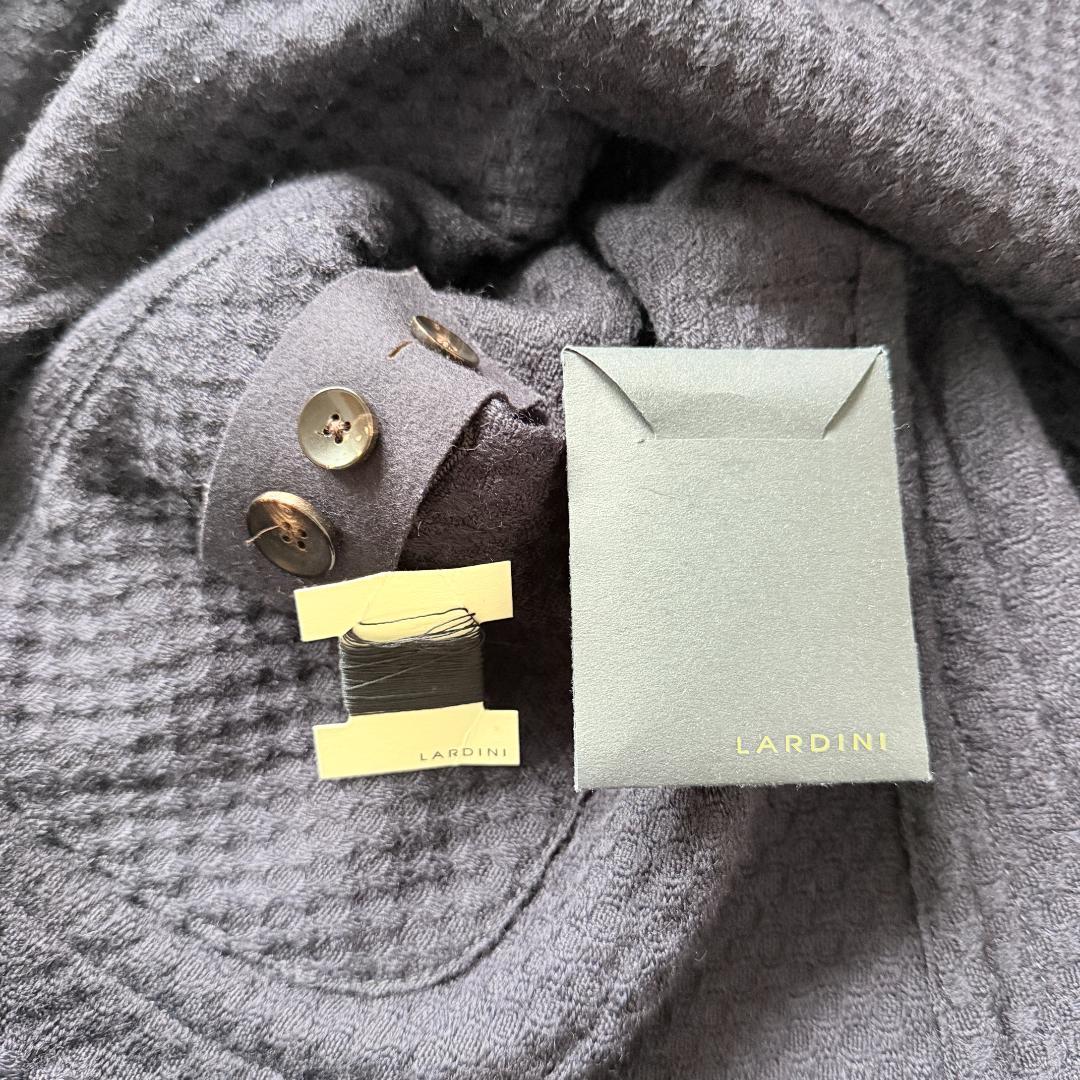 美品✨ラルディーニ　ニットジャケット　ハニカム織　ウール　ブートニエール