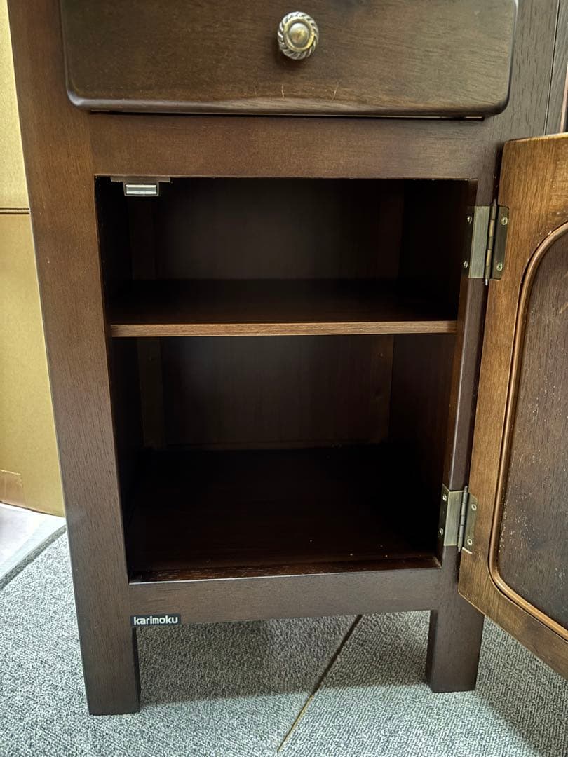 カリモク家具　電話台　ダークブラウン