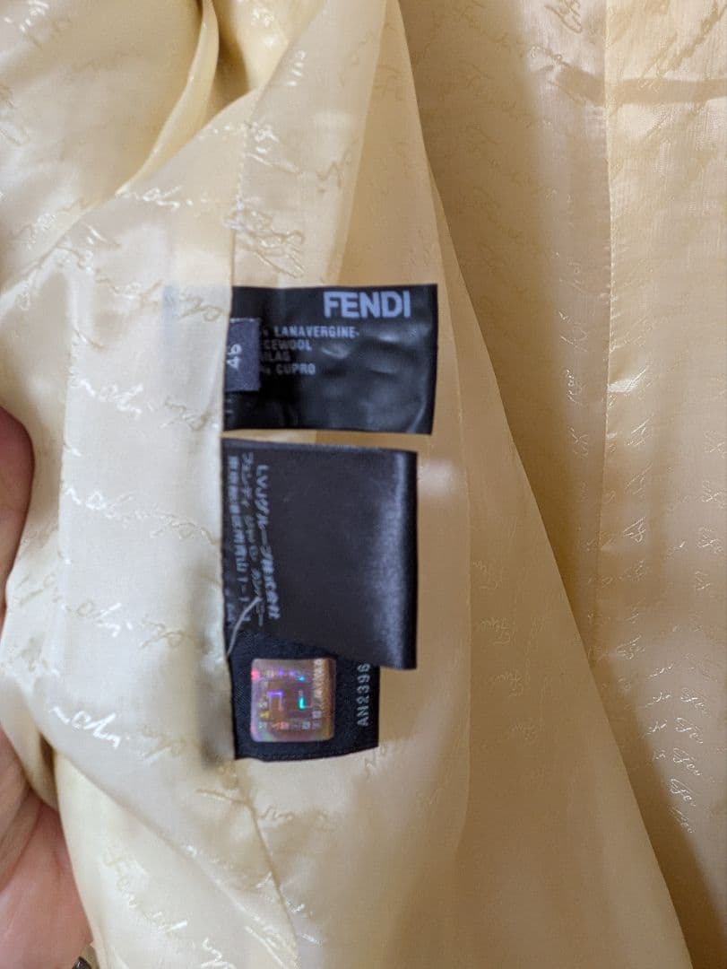 FENDI アイボリーファー襟　ロングコート