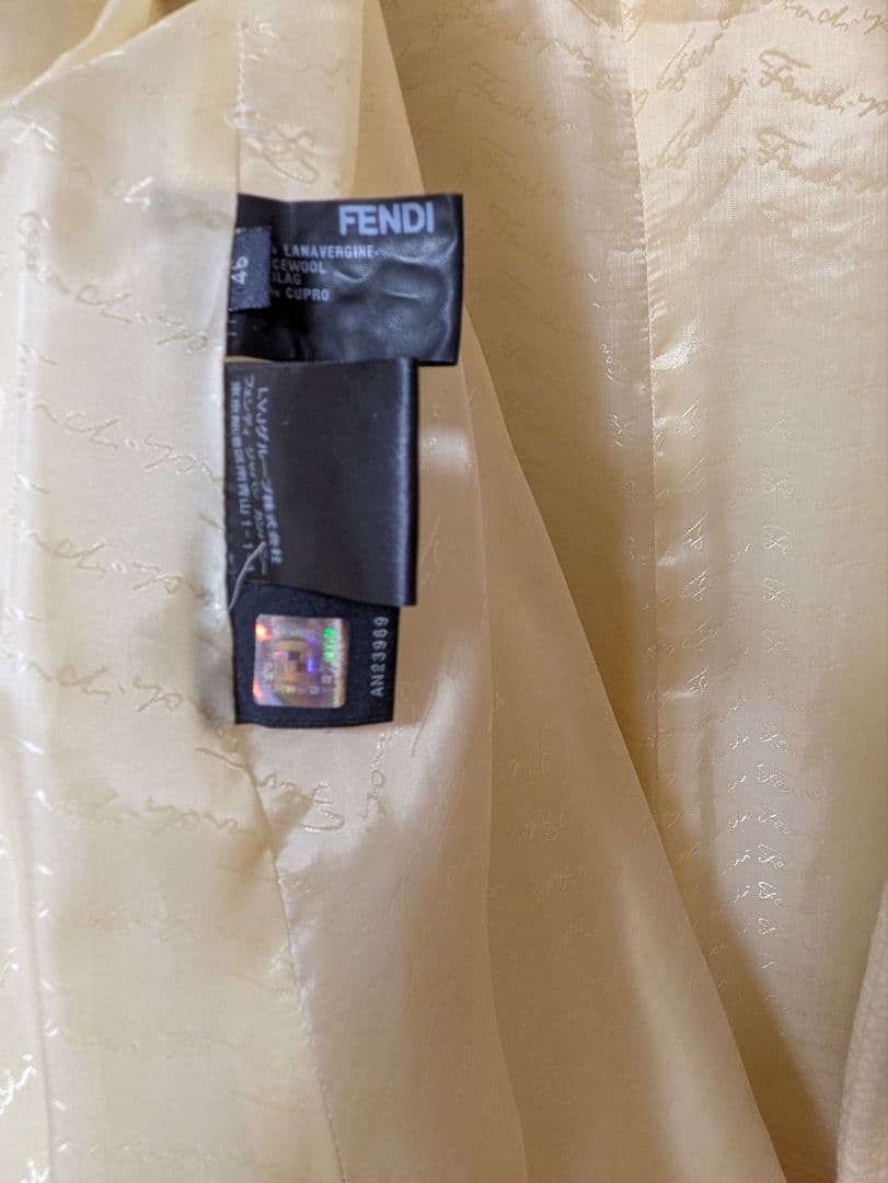 FENDI アイボリーファー襟　ロングコート