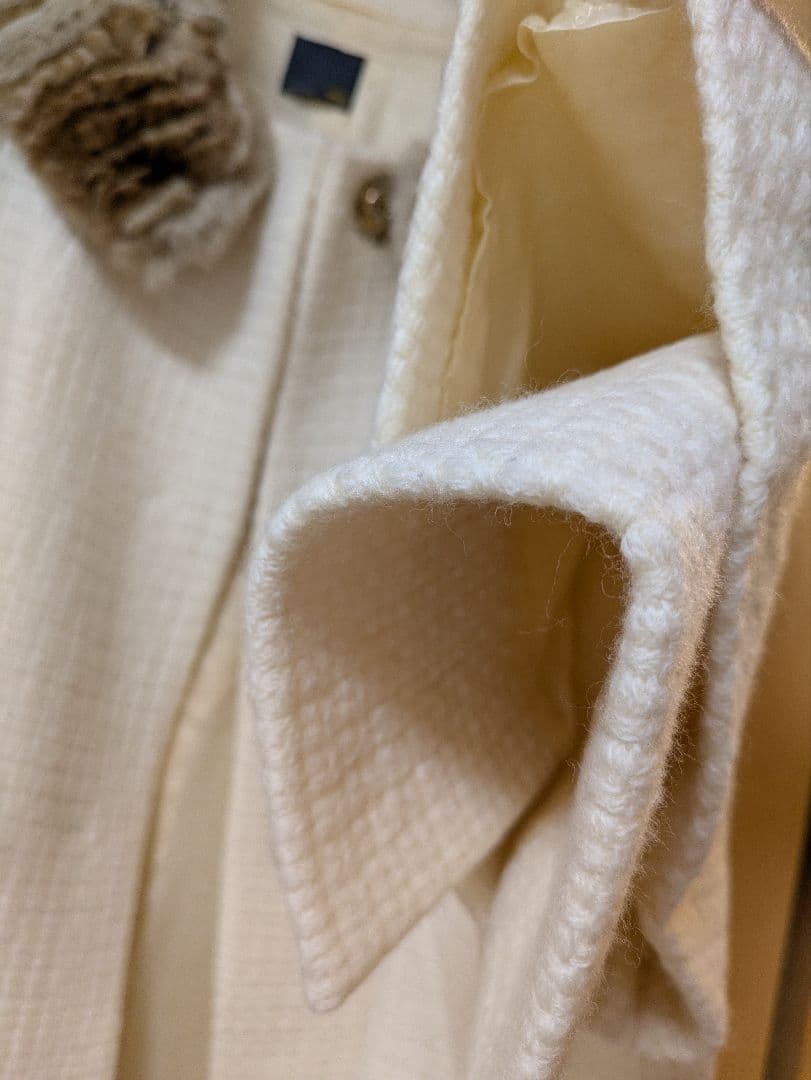 FENDI アイボリーファー襟　ロングコート