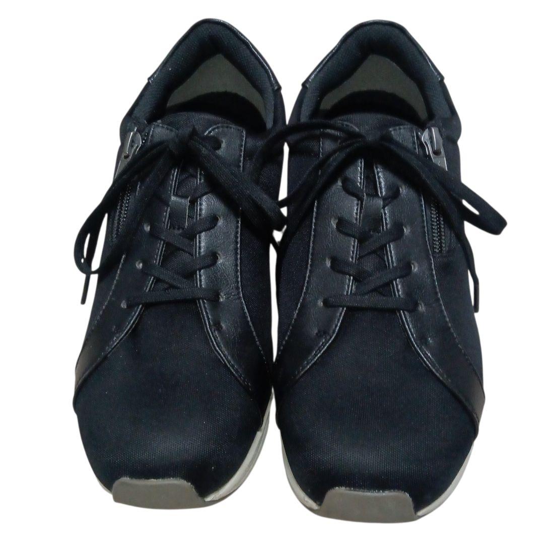 AKAISHI★ウォーキングシューズ★スニーカー★アーチフィッター★黒★24cm