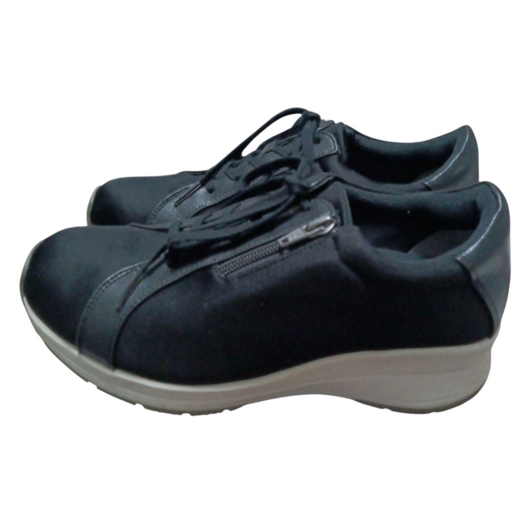 AKAISHI★ウォーキングシューズ★スニーカー★アーチフィッター★黒★24cm