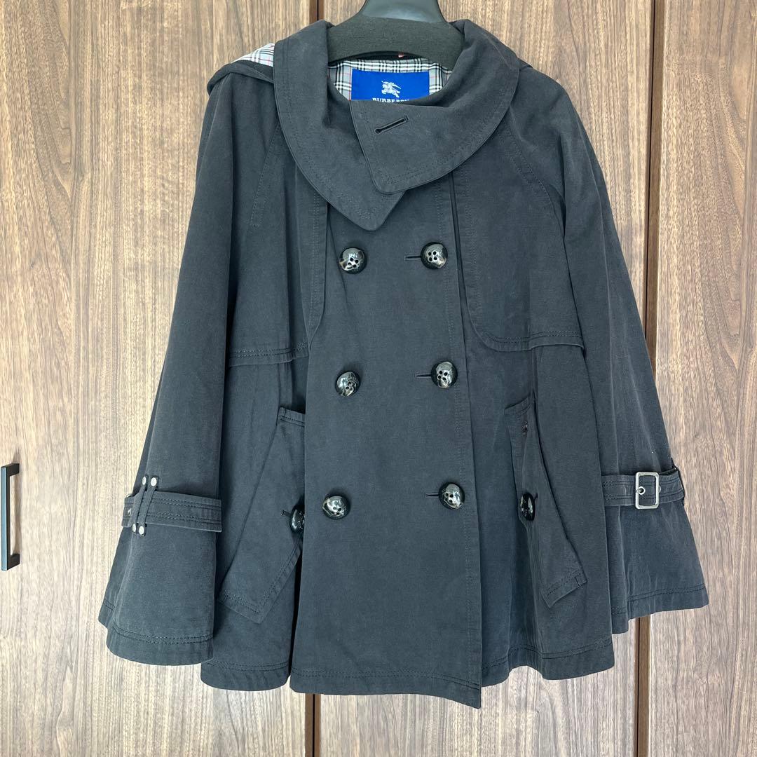 レア☆トレンチ風ポンチョ　濃紺