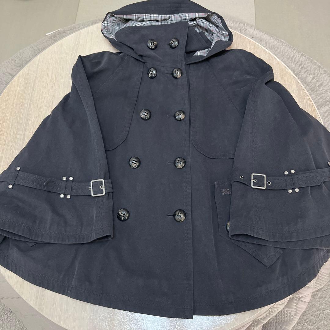 レア☆トレンチ風ポンチョ　濃紺
