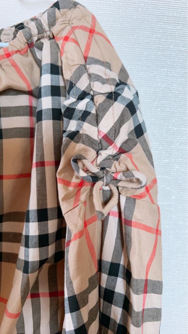 バーバリー　チェック柄 七分袖　長袖　ワンピース 8Y 128cm