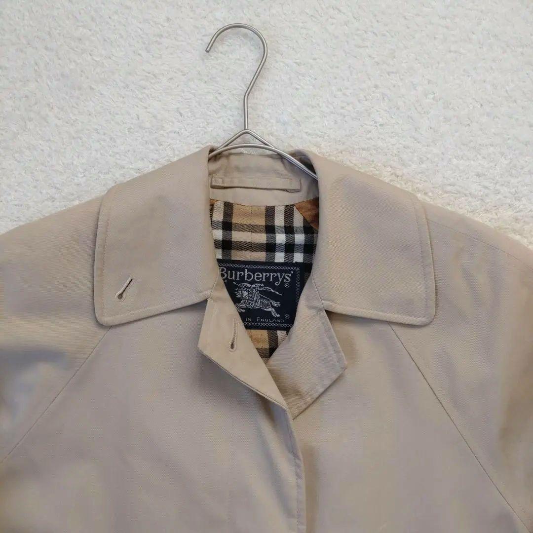 バーバリー 英国製 ステンカラーコート　コットンギャバジン　ノバチェック　6