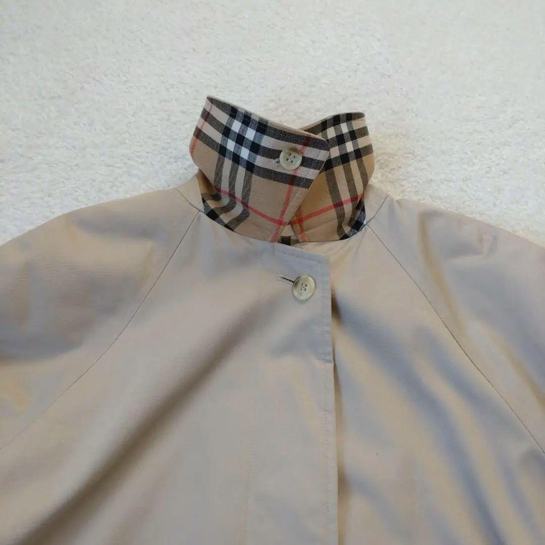 バーバリー 英国製 ステンカラーコート　コットンギャバジン　ノバチェック　6