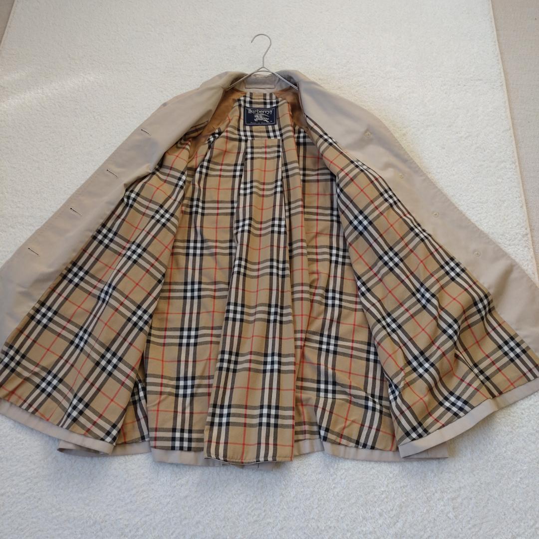 バーバリー 英国製 ステンカラーコート　コットンギャバジン　ノバチェック　6