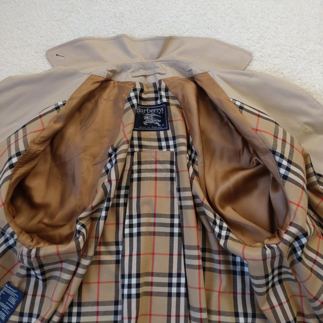 バーバリー 英国製 ステンカラーコート　コットンギャバジン　ノバチェック　6