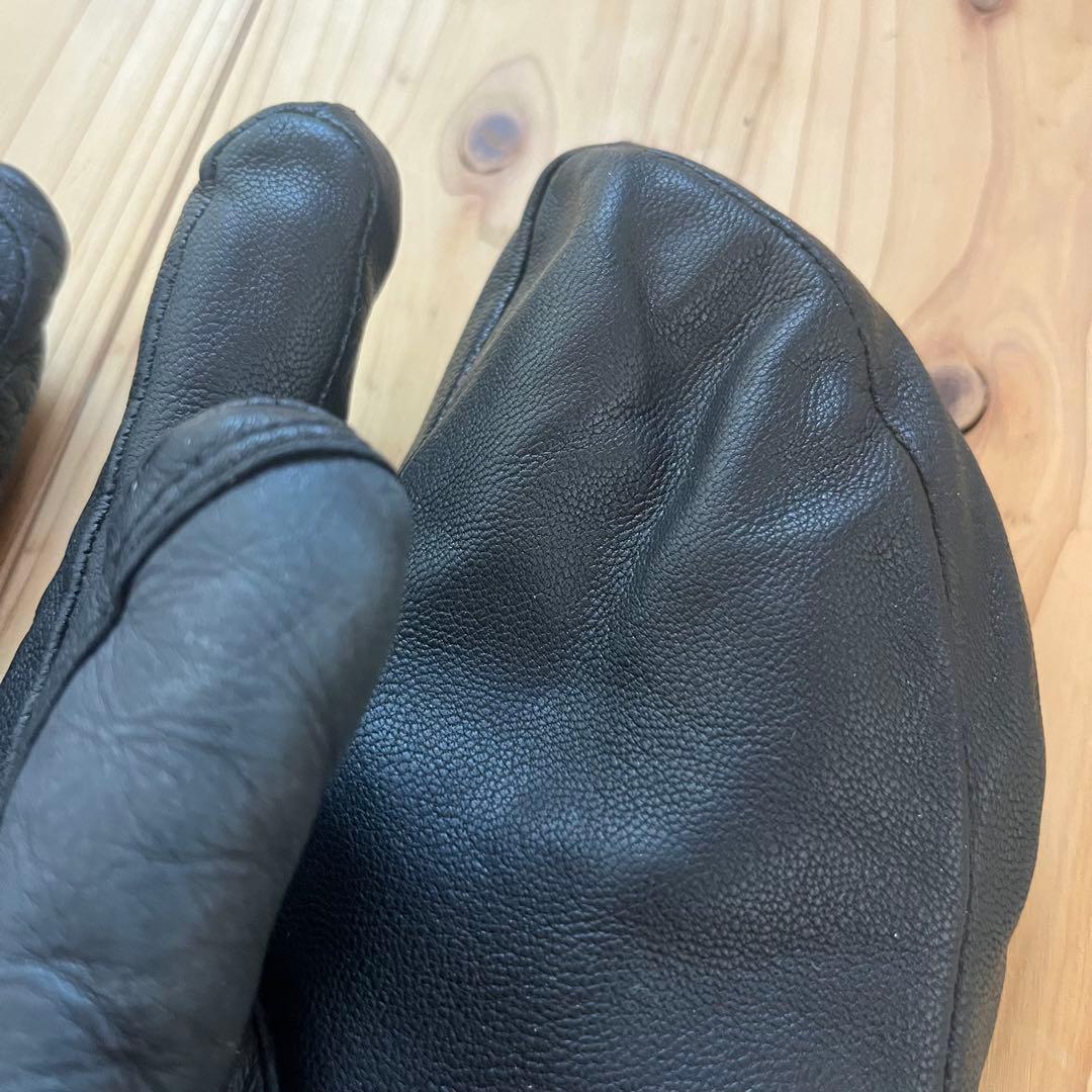 ヘストラ　スリーフィンガー　レザー ミトン　グローブ　ブラック　サイズ7