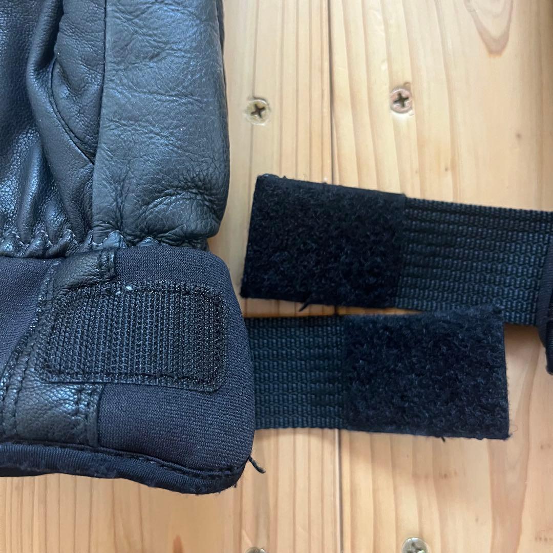 ヘストラ　スリーフィンガー　レザー ミトン　グローブ　ブラック　サイズ7