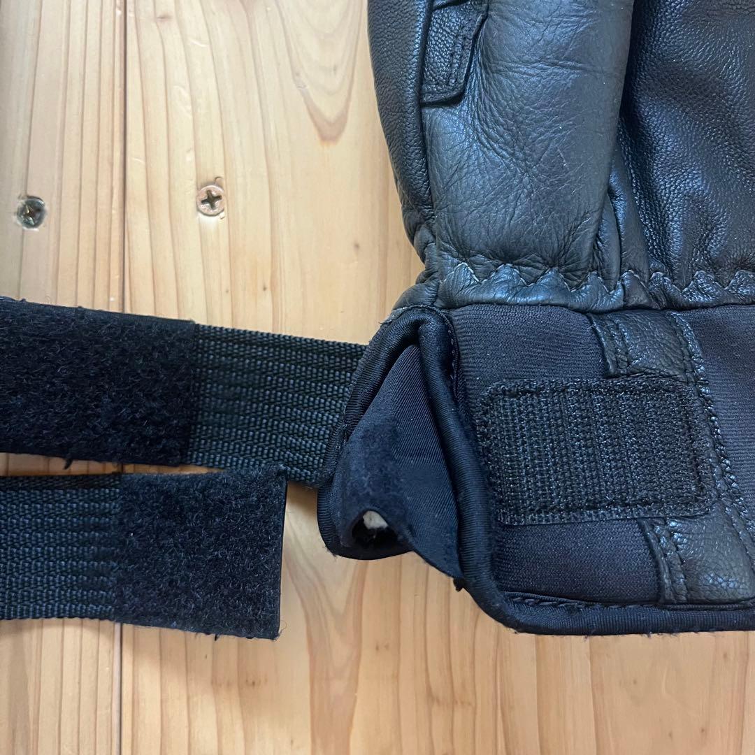 ヘストラ　スリーフィンガー　レザー ミトン　グローブ　ブラック　サイズ7