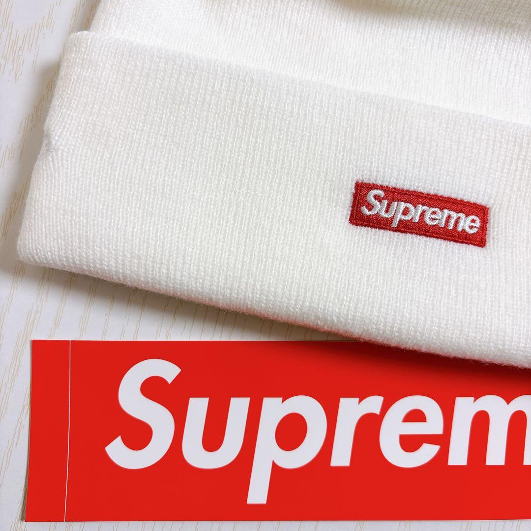 Supreme NEW ERA ニット帽　ビーニー　Sロゴ ホワイト　白　雪