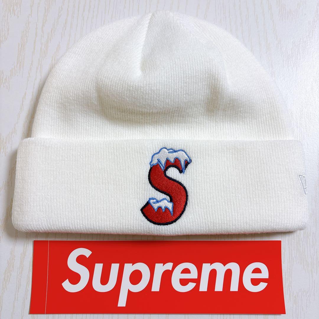 Supreme NEW ERA ニット帽　ビーニー　Sロゴ ホワイト　白　雪