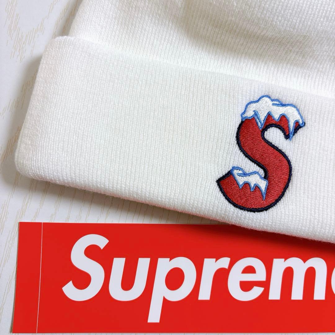 Supreme NEW ERA ニット帽　ビーニー　Sロゴ ホワイト　白　雪