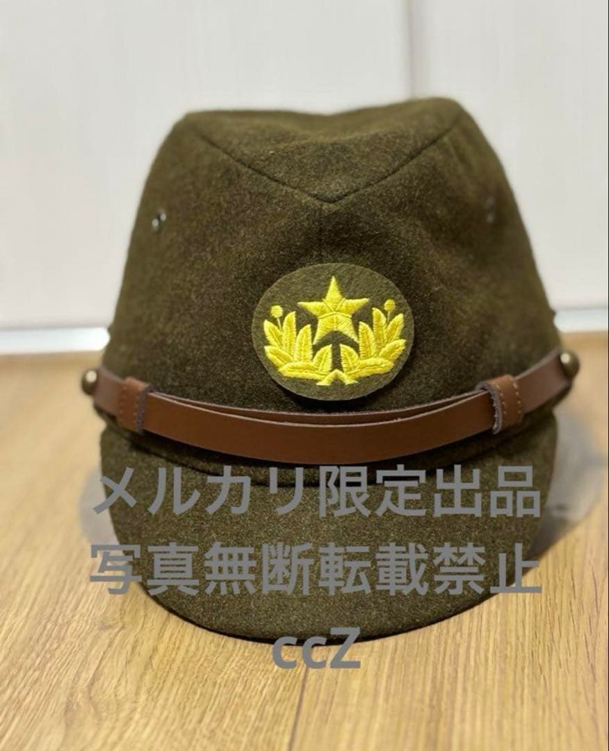 近衛師団　日本軍　陸軍　将校　ウール製　略帽　軍帽　精密刺繍帽章付き