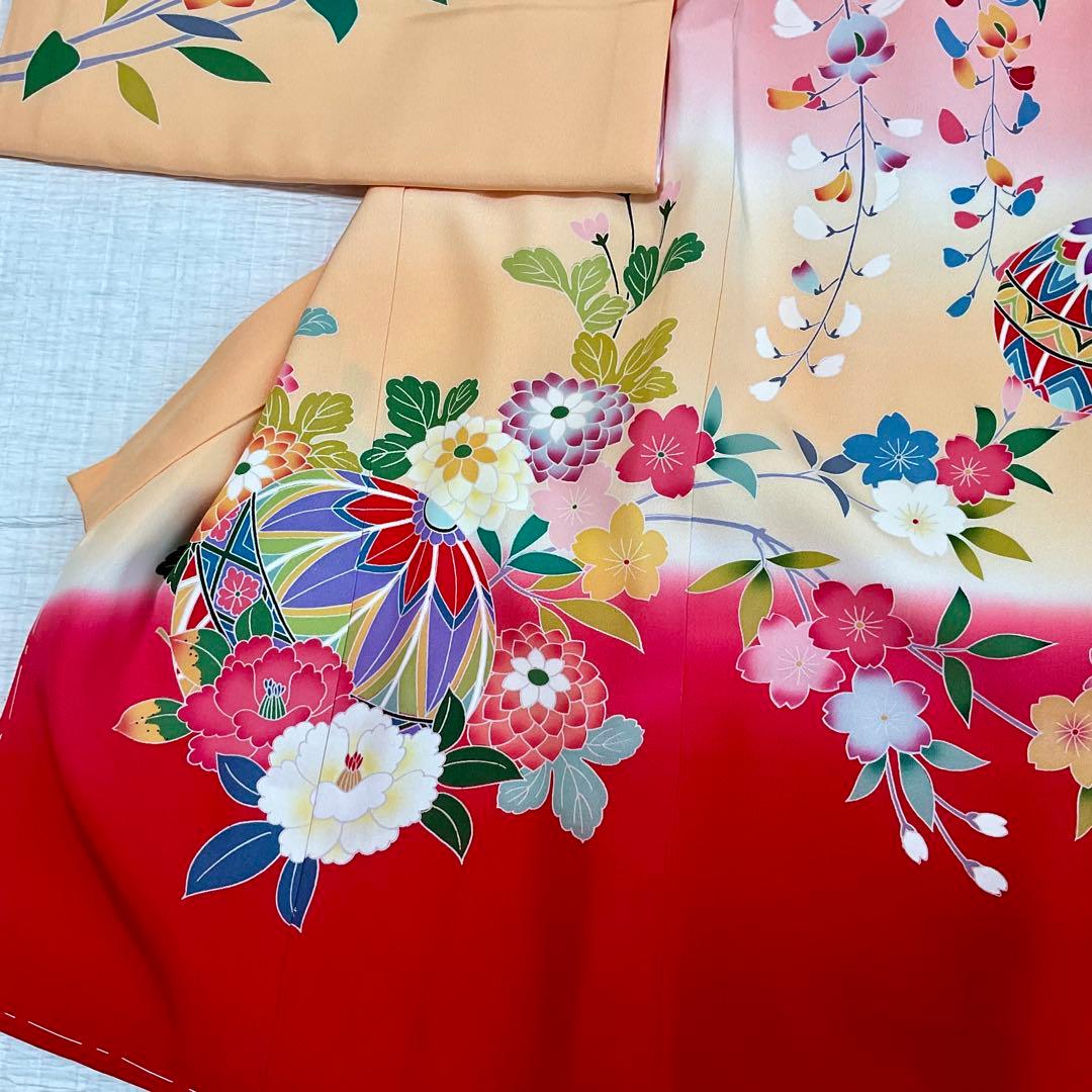 熨斗目　女児お宮参り着物　掛け着 京友禅　ピンク系　正絹　日本製